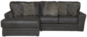 Jackson 4378/42/75-28 Denali - 2 Piece Italian Leather Match Sofa Chaise With Left Side Facing Chaise - Steel
