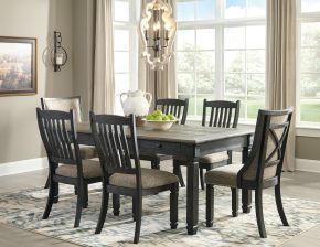 Signature Design by Ashley® D736/25/01(4)/02(2) Tyler Creek - Dark Gray - 7 Pc. - Dining Room Table, 4 Side Chairs, 2 Upholstered Side Chairs