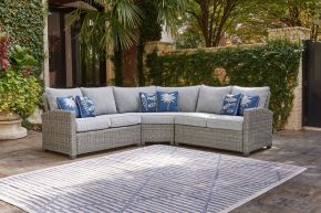 Signature Design by Ashley® P439/854/877 Naples Beach - 3 Pc. - Sectional Lounge - Light Gray
