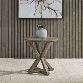 Liberty Furniture 172-OT1021 Parkland Falls - Round End Table - Weathered Taupe