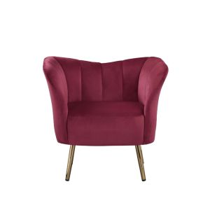 ACME 59795 Reese Accent Chair - Burgundy Velvet & Gold
