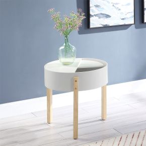 ACME 83217 Bodfish - End Table - White & Natural