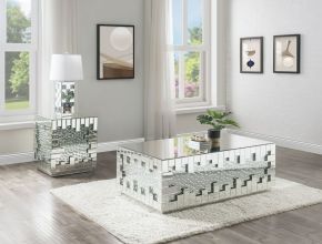 ACME 88045 Nysa - Coffee Table - Mirrored & Faux Crystals
