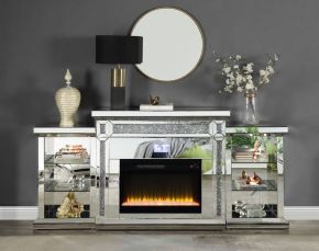 ACME AC00518 Noralie - Fireplace - Mirrored & Faux Diamonds