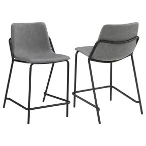 CoasterEveryday 183452 Earnest - Upholstered Counter Chair (Set of 2) - Gray