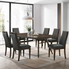 CoasterEssence 115271-S5 Wes - 5 Piece Rectangular Dining Table Set - Dark Walnut