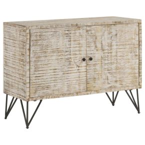 CoasterEssence 959652 Eileen - 2 Door Wood Storage Accent Cabinet - White Washed