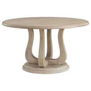 Coaster Fine Furniture 123120 Trofello - Round Pedestal Dining Table - White Washed