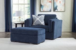 Benchcraft® 54502/23/14 Evansley - 2 Pc. - Chair And A Half, Ottoman - Navy