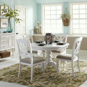 Liberty Furniture 607-T4254 Summer House - Round Pedestal Table Top - Oyster White