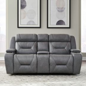 Liberty Furniture 7019BG-22P Chapman - Loveseat With Console P2 & ZG - Aline Blue Gray