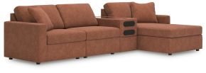 Ashley Furniture 92102S37 Ashley Furniture 92102S37 Modmax - 4-Piece Sectional With Raf Corner Chaise And Audio System Console - Spice