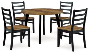 Signature Design by Ashley® D413-225 Blondon - Brown / Black - Dining Table And 4 Chairs (Set of 5)