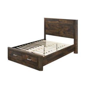 ACME 24200Q Elettra - Queen Bed With Storage - Rustic Walnut