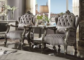 ACME 56847 Versailles - Chair - Velvet & Antique Platinum - 47"
