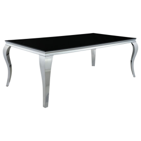 CoasterElevations 115071 Carone - Rectangular Glass Top Dining Table - Black And Chrome