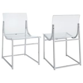Coaster Fine Furniture 121182 Adino - Acrylic Dining Side Chair (Set of 2) - Chrome