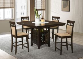 Coaster Fine Furniture 100438-S5A Gabriel - 5 Piece Square Counter Height Dining Set - Cappuccino