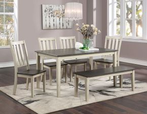 Furniture of America CM3478WH-T Frances - Dining Table - Antique White / Gray