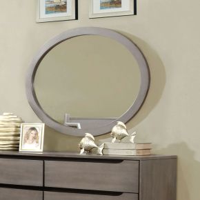 Furniture of America CM7386GY-MO Lennart - Oval Mirror - Gray