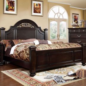 Furniture of America CM7129CK-BED Syracuse - California King Bed - Dark Walnut