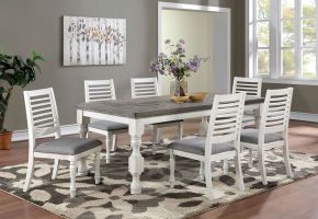 Furniture of America FOA3908T Calabria - Dining Table - Antique White / Gray