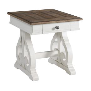 Intercon DK-TA-2224-RFO-C Drake - End Table - Rustic White / French Oak