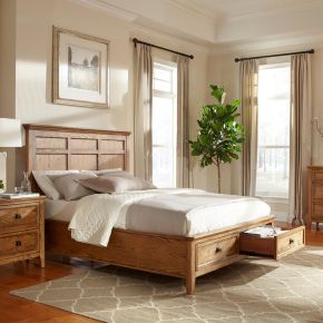 Intercon AL-BR-5350QS-BAS-C Alta - Queen Storage Bed - Brushed Ash