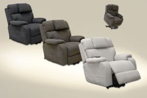 Catnapper 4833-2083/11 Snoozer - Power Lift Power Headrest Lay Flat Recliner With CR3 Heat / Massage / Zero Gravity - Winter