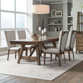 Liberty Furniture 930-DR-5TRS Carolina Park - 5 Piece Trestle Table Set - Brown