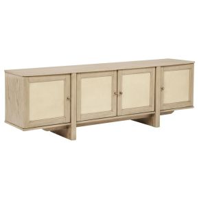 Coaster Fine Furniture 706583 Kailani - 79" 4-door Cane TV Stand Media Console - Beige Oak