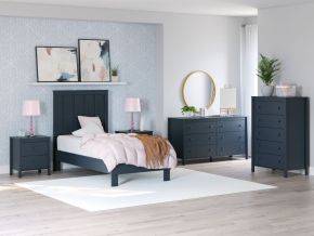 Signature Design by Ashley® EB1528/231/245/155/111 Simmenfort - 4 Pc. - Dresser, Chest, Twin Platform Bed - Navy Blue