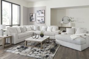 Signature Design by Ashley® 25903/66/67/77/15 Stupendous - 4 Pc. - 3-Piece Sectional, Oversized Chaise - Alloy