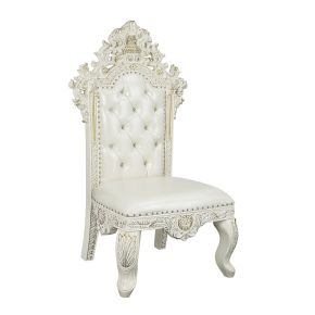ACME DN01230 Adara - Side Chair (Set of 2) - Pearl White Synthetic Leather & Antique White