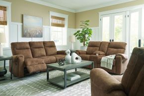 Signature Design by Ashley® 13805/88/94/25 Edenwold - Brindle - 3 Pc. - Reclining Sofa, Reclining Loveseat With Console, Rocker Recliner