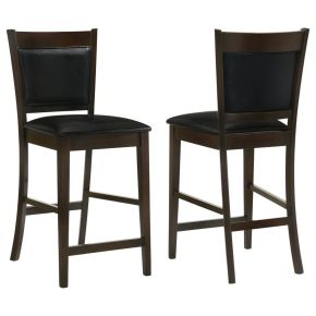 CoasterEveryday 100959 Jaden - Upholstered Counter Chair (Set of 2) - Black And Espresso
