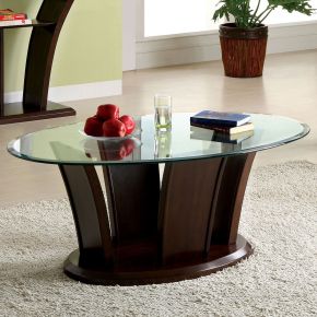 Furniture of America CM4104C-PK Manhattan - Coffee Table - Brown Cherry