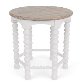 Riverside Furniture 30706 Rosalie - Spindle Round Side Table - White