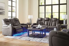 Signature Design by Ashley® 36602/15/18/13 Fyne-dyme - Shadow - 3 Pc. - Power Reclining Sofa, Power Reclining Loveseat, Power Recliner