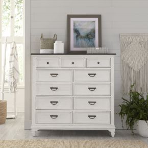 Liberty Furniture 417-BR32 Liberty Furniture 417-BR32 Allyson Park - 11 Drawer Chesser - Wirebrushed White / Charcoal