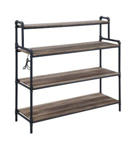 ACME 92999 Cordelia - Bookshelf - Led, Antique Oak, Sandy Black & Dark Bronze Hand-Brushed Finish