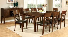 Furniture of America CM3916T-78 Hillsview - 7 Dining Table With Leaf - Brown Cherry / Espresso