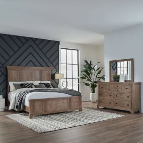 Liberty Furniture 928-BR-KPBDM Haven Hills - 3 Piece Bedroom Set (King Panel Bed, Dresser & Mirror) - Camel Beige