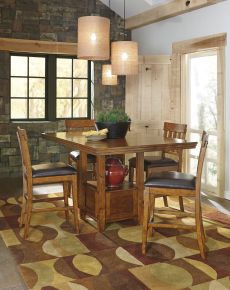 Signature Design by Ashley® D594/42/124(4) Ralene - Light Brown - 5 Pc. - Counter Extension Table, 4 Barstools
