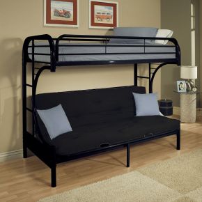 ACME 02093BK ACME 02093BK Eclipse - Twin Long/Queen Futon Bunk Bed - Black