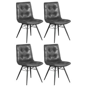 CoasterEssence 110302 Aiken - Upholstered Dining Side Chair (Set of 4) - Charcoal
