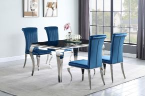 CoasterEssence 105071-S5T Carone - 5 Piece Rectangular Dining Set - Teal