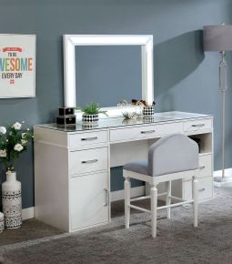Furniture of America FOA-DK5684WH-PK Vickie - Vanity Set - Luminous White