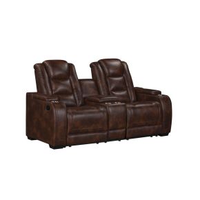 New Classic U5483-25-BRN Chester - Reclining Console Loveseat - Brown