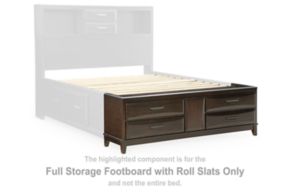 Signature Design by Ashley® B479-74S Vanmore - Full Storage Footboard With Roll Slats - Dark Brown